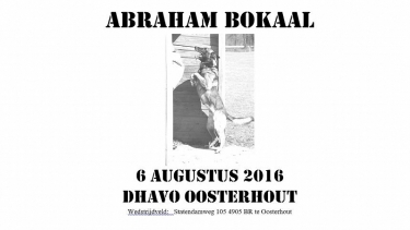 De ABRAHAMBOKAAL 2016 verplaatst naar 6 Augustus